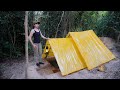 Solo Overnight In Forest - Build Modern Plastic Scotch Shelter - My Bushcraft Camping