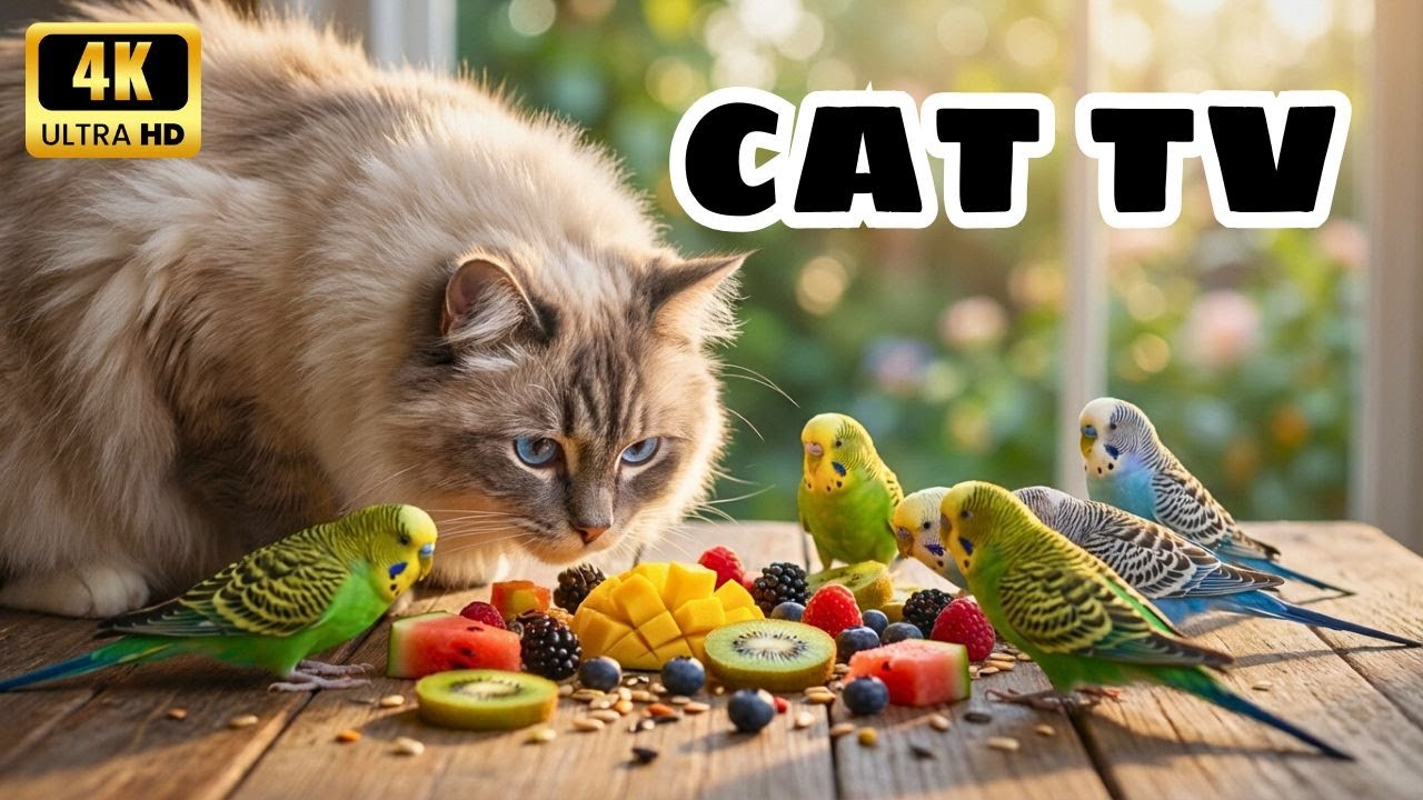 Cat TV for Cats to Watch 😺 | Fun Bird Encounters at the Forest Feeder 4K (No Ads)