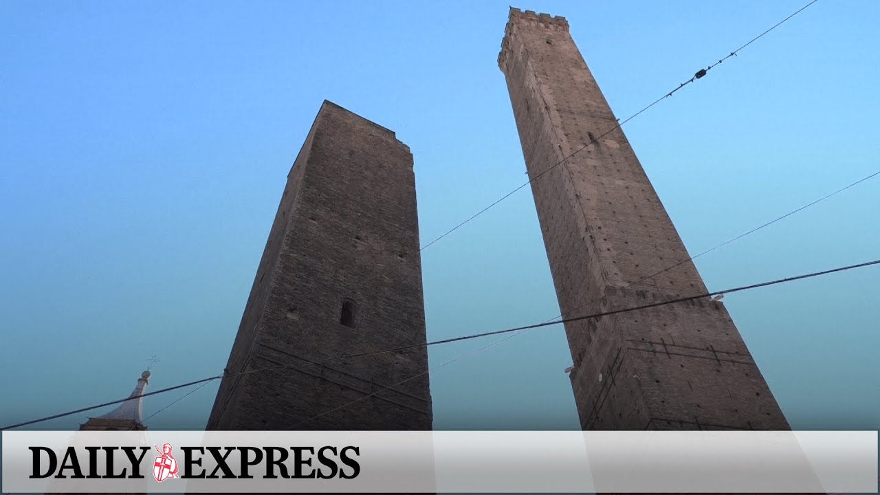 Leaning tower cordoned off in Bologna amid collapse fears - YouTube