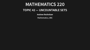 42 - Uncountable sets