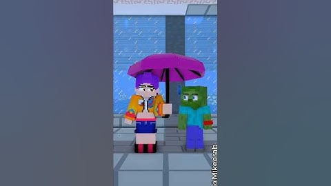 Zombie Transforms Into Herobrine To Walk Through Rain Dry ( Hindi ) #shorts #minecraft #animation