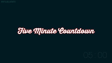 5 Minutes - Text Progress Bar - Countdown Timer with Alarm & Chapters - Red & Blue