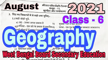 Model Activity Task August 2021 Geography Class 6 Part 5 Hindi Medium #wbsse // VVM Education