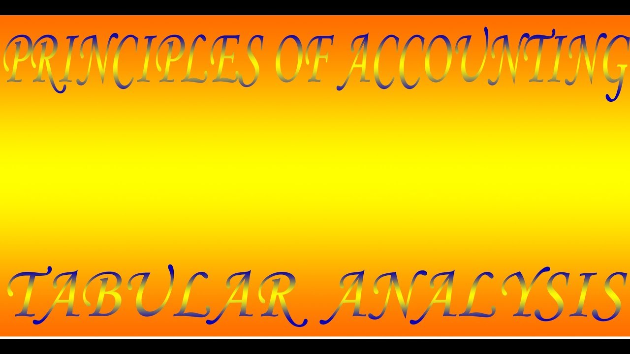 tabular analysis tabular analysis