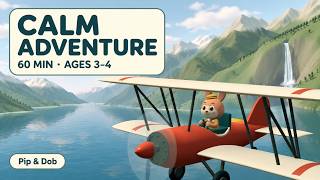Lake, Mountains & Waterfall for Kids | Low-Stimulation Preschool | Pip Plane flying adventure screenshot 2