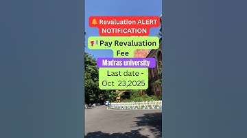 Fee alert 🚨 for revaluation #madrasuniversity #examfee