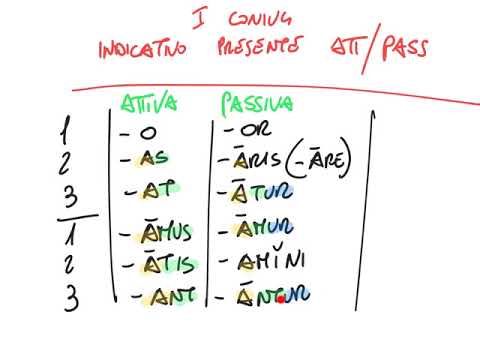 Latino I Coniugazione Indicativo Pres Attivo E Passivo Youtube