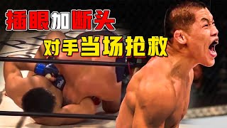 UFC最凶残的选手，李景亮被裸绞困死，挣脱时差点折断对手脖子，吓坏裁判！