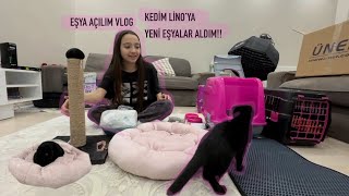KEDİM LİNO’YA YENİ EŞYALAR ALDIM!! | EŞYALARI AÇIYORUZ VLOG!!
