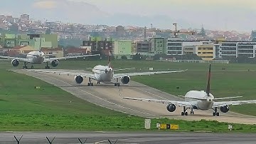Triple Heavy Line-Up! 3 Widebody Jets Taxi and Depart from Lisbon Airport | EPIC LPPT Takeoff Train