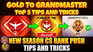 New Season Cs Rank Push Tips And Tricks || Free Fire Telugu Tips And Tricks || Top 5 Tips And Tricks