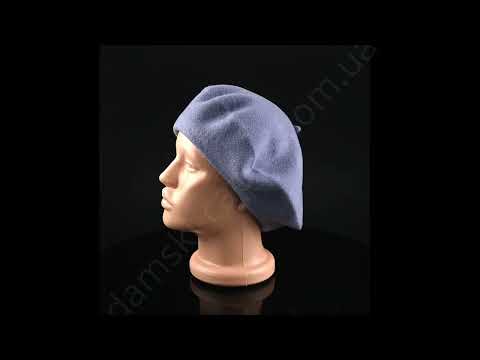 Польський класичний жіночий берет Willi, «Flora» у кольорі денім., відео 1