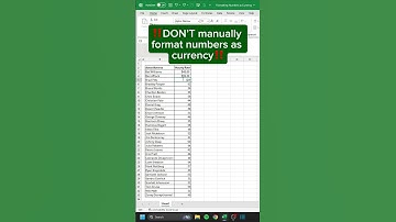 Formatting Numbers as Currency in 19 seconds 💲 #excel