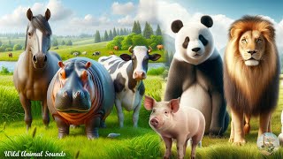 Cute Litte Animals: Hippo, Pig, Cow, Panda, Lion, Horse - Lovely Animal Moments