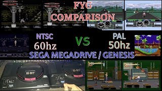 SEGA MEGADRIVE: NTSC 60hz Vs PAL 50hz Comparison