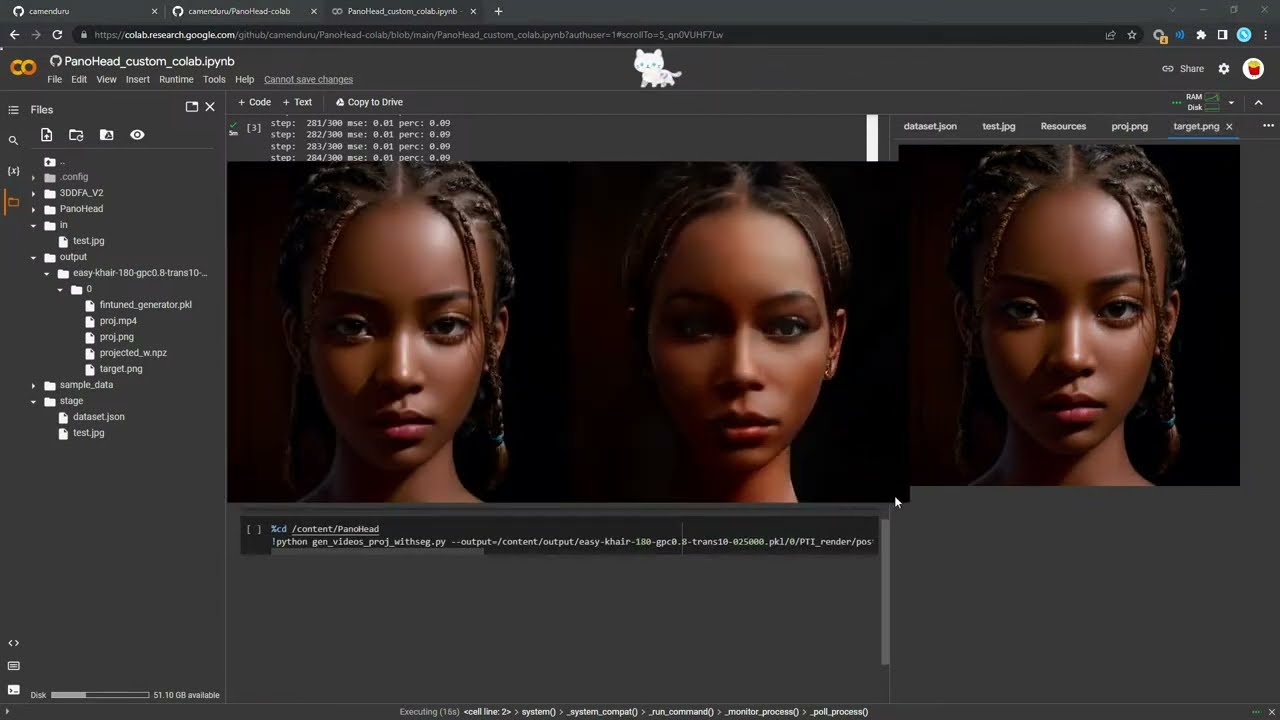 PanoHead Image to 3D Colab Tutorial