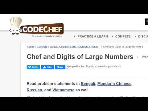 Chef and Digits of Large Numbers CDIGLNUM Solution Codechef August Challenge 2021 AUG21 || CODECHEF