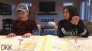 Map Folding Challenge?! | Weird Challenge Wednesday #1 Map Fold Challenge