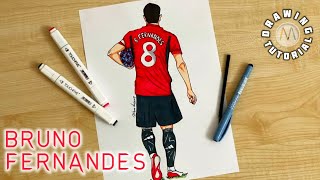 How To Draw Bruno Fernandes Easy From Manchester United Bruno Fernandes Art