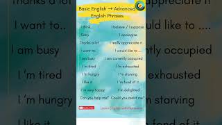 Use Advance Phrases | Replace Basic Phrases | Learn English with Nameera #youtubeshorts #english