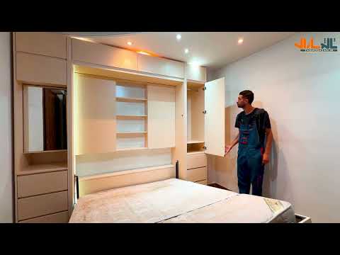 تخت دو نفره تاشو دکور کامل نمونه ای از پروژه تاشوسازان