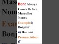 Bon or Bonne?Learn the Difference in French🇫🇷#french #vocabulary #languagelearning #punjabi#short