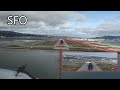 Crossing airplane very close. Landing in San Francisco (KSFO) Cockpit view