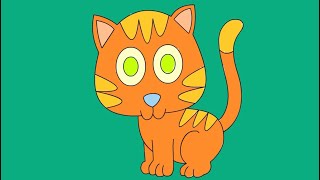 Cute Orange Cat Coloring Page | Easy Coloring for Kids 🐱🎨