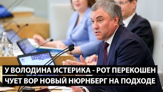 У Володина истерика. Рот перекошен - ЧУЕТ НОВЫЙ НЮРНБЕРГ НА ПОДХОДЕ.