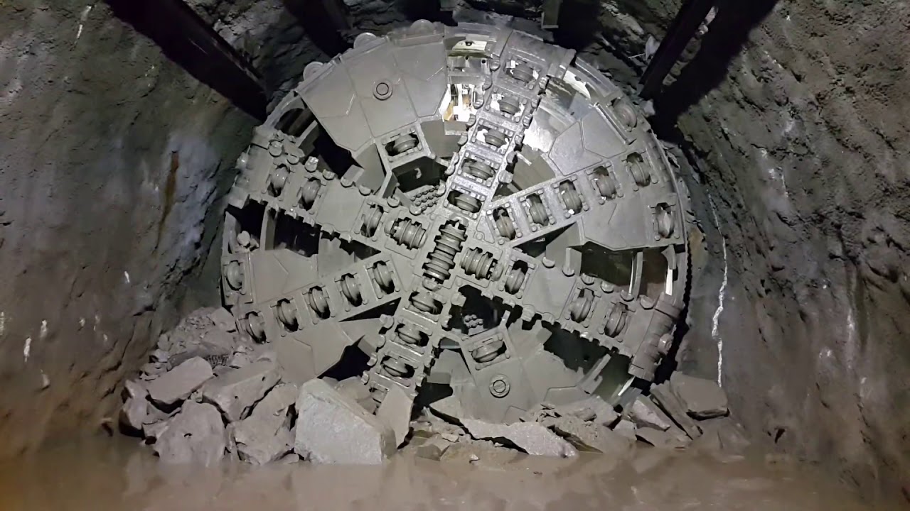 Breakthrough tunnel boring machine - YouTube