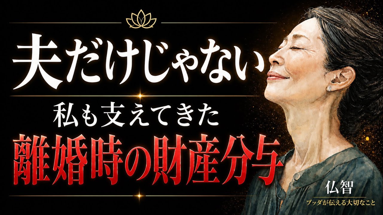 【離婚時の財産分与】退職金で「俺が養ってやった」と威張る夫の悲惨な末路。ブッダの教えで自業自得の一文無しに追い込む痛快な引導 - YouTube