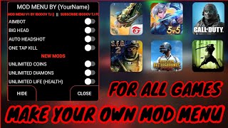 HOW TO MAKE YOUR OWN MOD MENU FOR ANY GAMES | NEW PROJECT AIDE | PORT 1