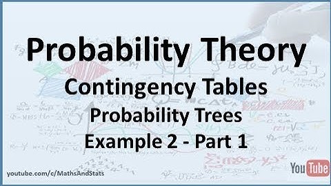 Probability Theory: Contingency Tables and Probability Trees Example 2 - Part 1