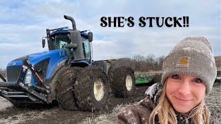 Big Tractor Stuck in the Mud | New Age Custom Farming
