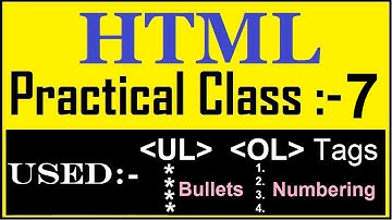 How To Used Number And Bullet List In HTML | Ordered And Unordered List, How to use ol, ul, li tags.