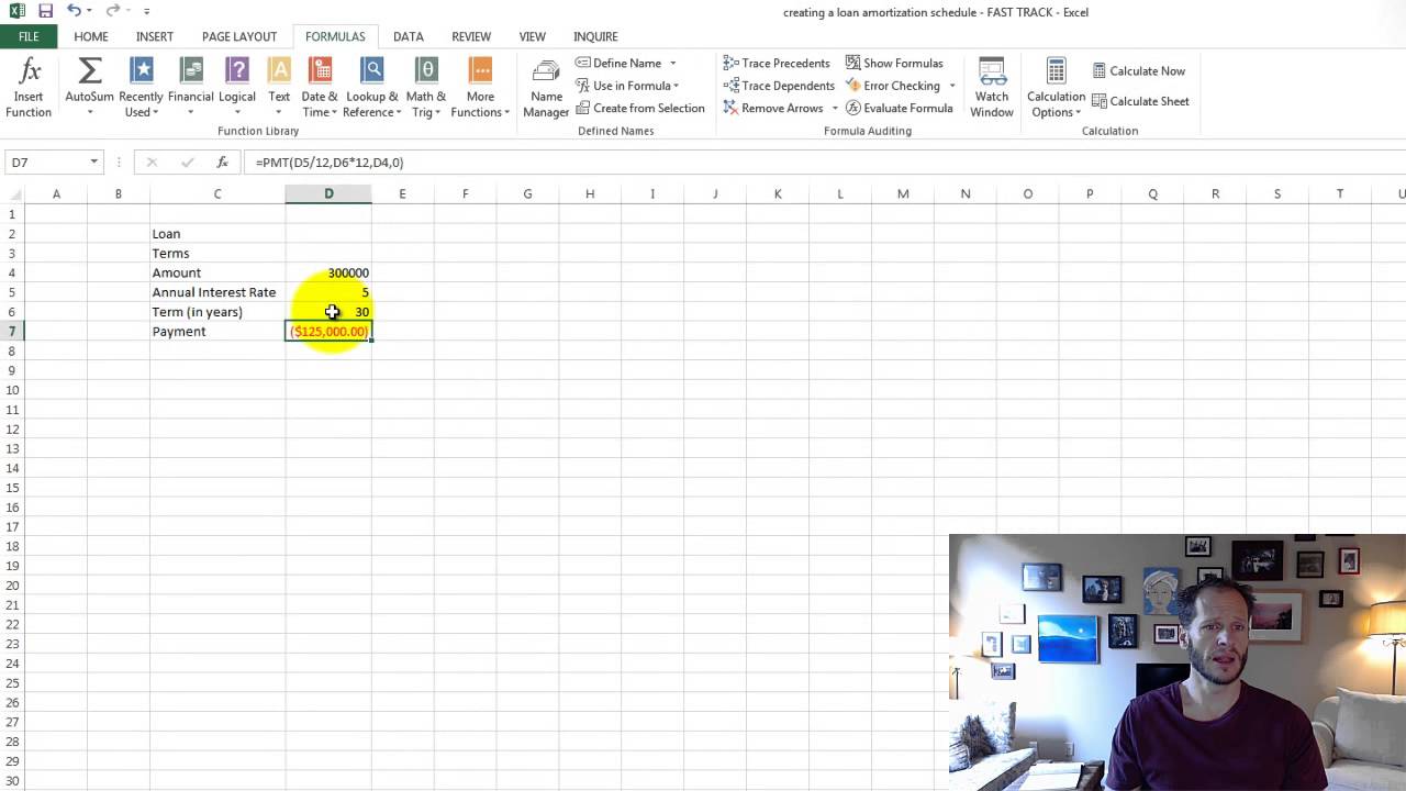 Excel Training #70 - creating a loan amortization schedule 