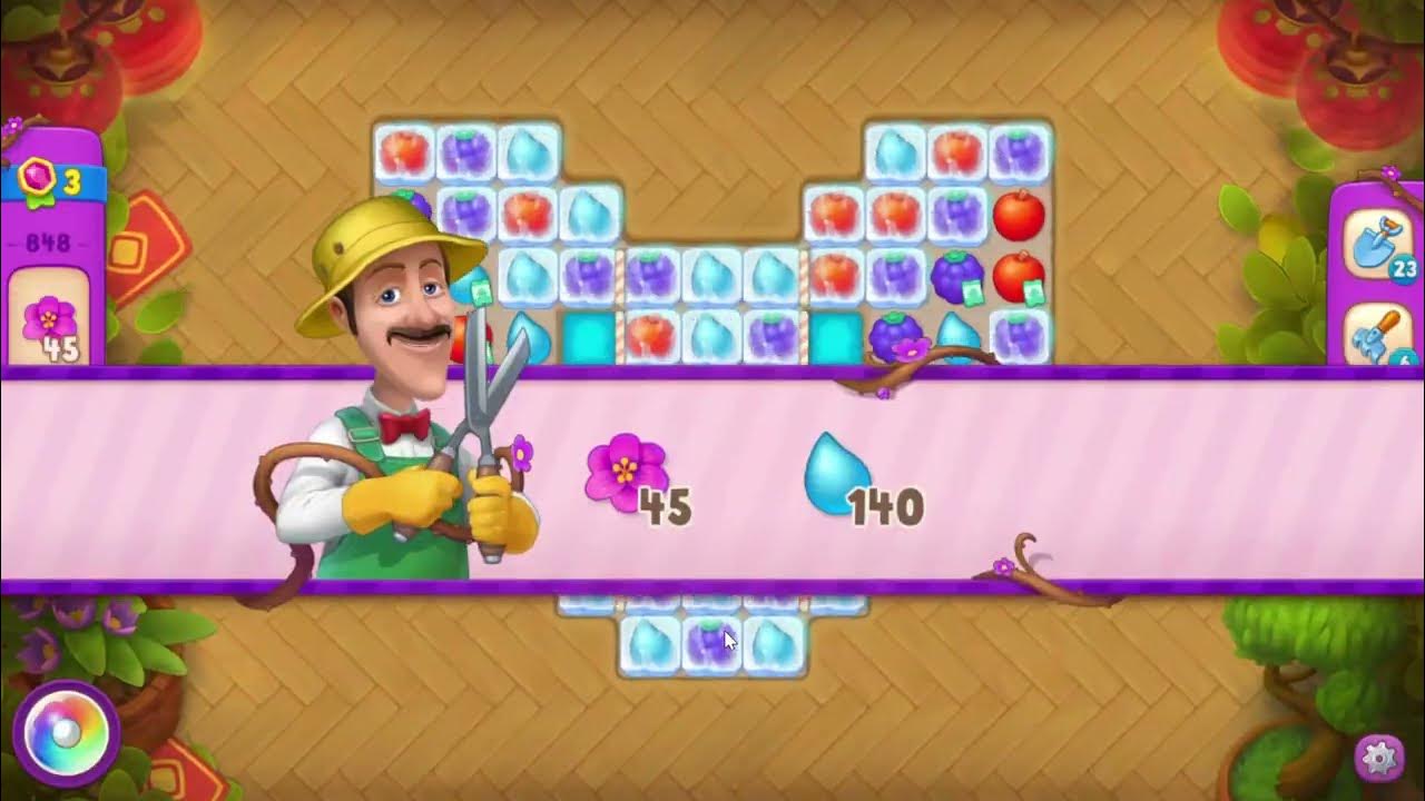 Gardenscapes 848 Super Hard Level 16 moves NO BooSTERS YouTube