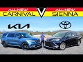 FAMILY FIGHT -- 2022 Kia Carnival vs. 2021 Toyota Sienna: Comparison