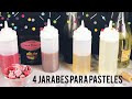 Simple syrup| Jarabe para pasteles| 4 sabores | Frambuesa chocolate vainilla champaña