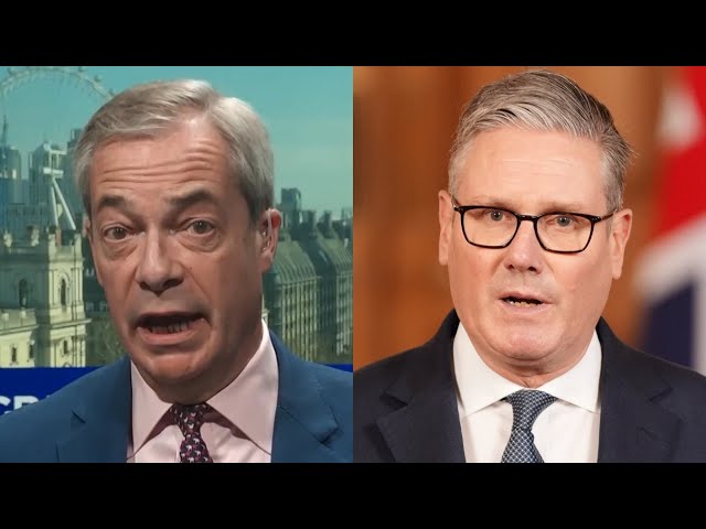 ‘Absolute loser of a PM’: Farage hits out at Starmer for being ‘terrified’ of speaking on Iran