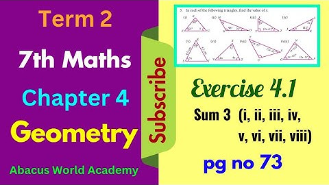 7th standard maths term 2 chapter 4 Geometry  Exercise 4.1 sum 3(i to viii)  pg no 73