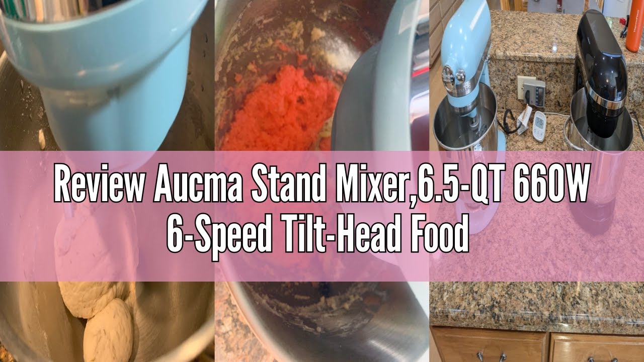 Review Aucma Stand Mixer,6.5-QT 660W 6-Speed Tilt-Head Food Mixer, Kitchen Electric Mixer with Dough