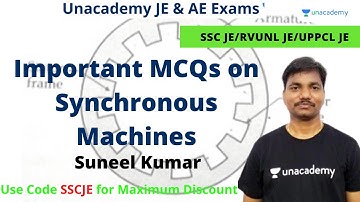 🔴 Live! 👉 Important MCQs on Synchronous Machines - 7 | SSC JE/RVUNL JE/UPPCL JE | Suneel Kumar