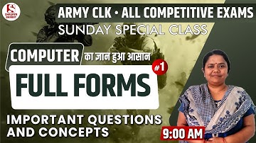 Full Forms (Part 1) | Computer Live Class for All Competitive Exams | By Megha Ma