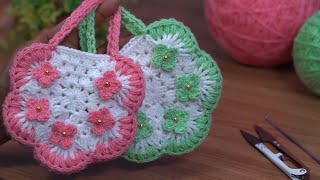 : Wow!!! beautifulCrochet knitting mini purse/Cok kolay tig isi "org"u mini canta/mini handbag