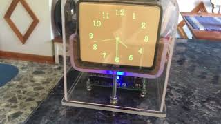 OSC7.1 on a square 5” CRT oscilloscope clock