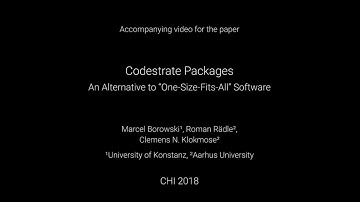 Codestrate Packages: An Alternative to "One-Size-Fits-All" Software