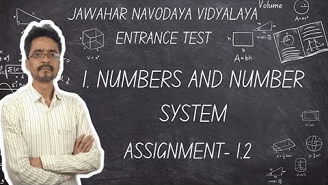 ||  1 Numbers and Numerical System ||  Assignment 1.2||  JNV entrance exam Math EnglishSemi ||