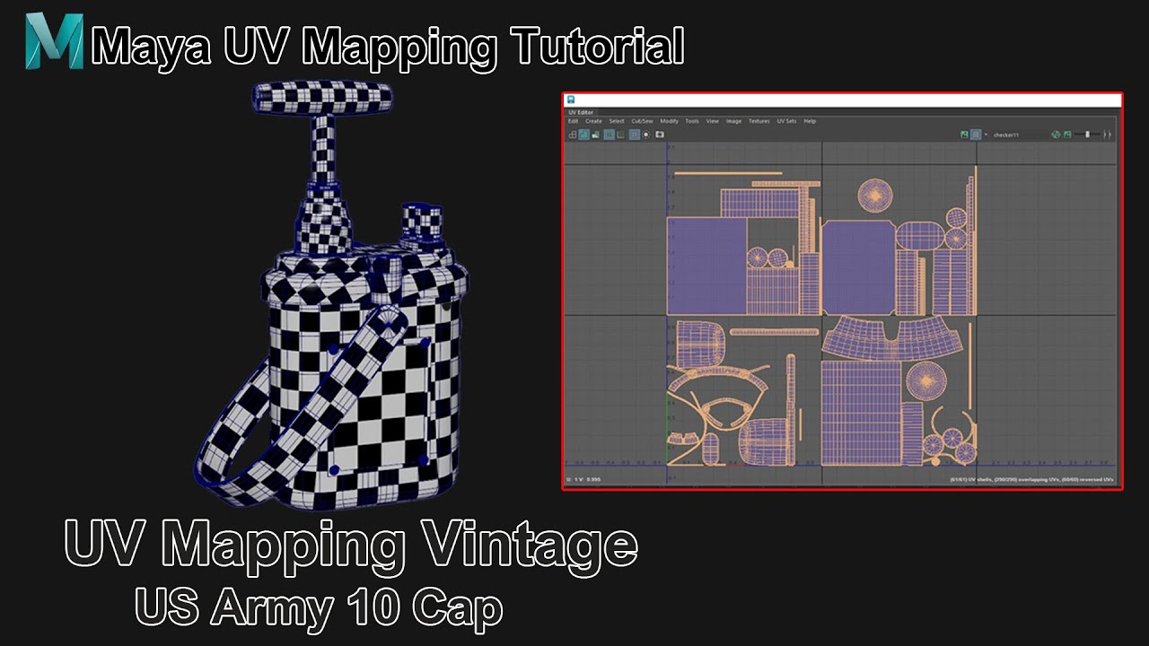 Autodesk Maya 2023 UV Mapping Vintage US Army 10 Cap - YouTube