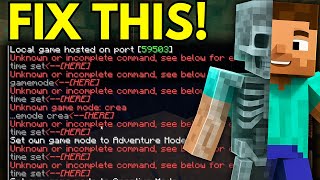 Fix Unknown or Incomplete Command See Below For Error on Minecraft